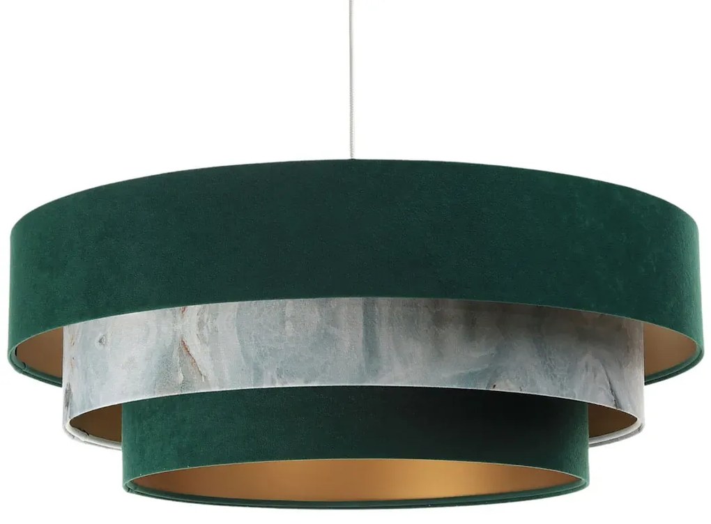 Zielono złota lampa wisząca z potrójnym kloszem S450 K1-F46