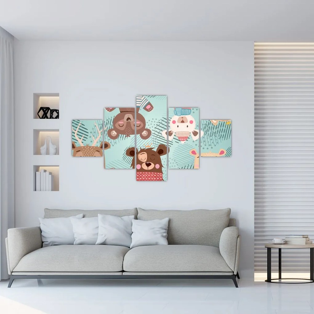 Obraz - Wesołe niedźwiadki (125x70 cm)