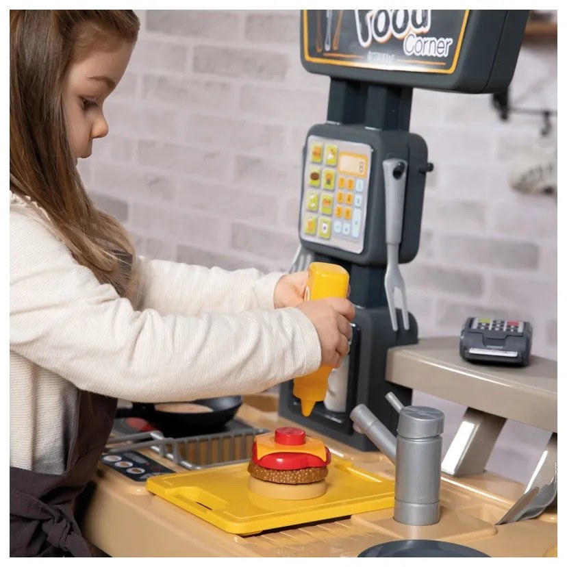 Smoby restauracja bar dla dzieci 2w1 kuchnia jadalnia akcesoria