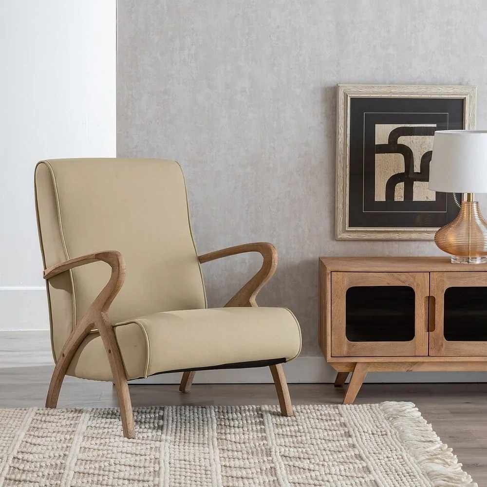 Beżowy fotel Weave – Ixia