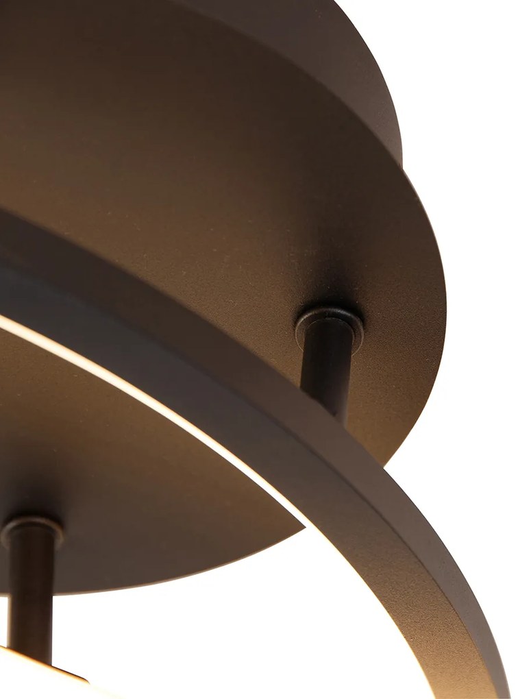 Lampa sufitowa czarna 78 cm z wbudowanym LED 3-stopniowy ściemniacz - RowinDesignerski Oswietlenie wewnetrzne