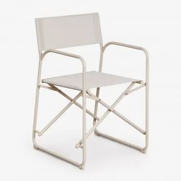 Zestaw 2 Składanych Krzeseł Reżyserskich Do Ogrodu Z Stali Melida Kremowa Tapioca - Sklum