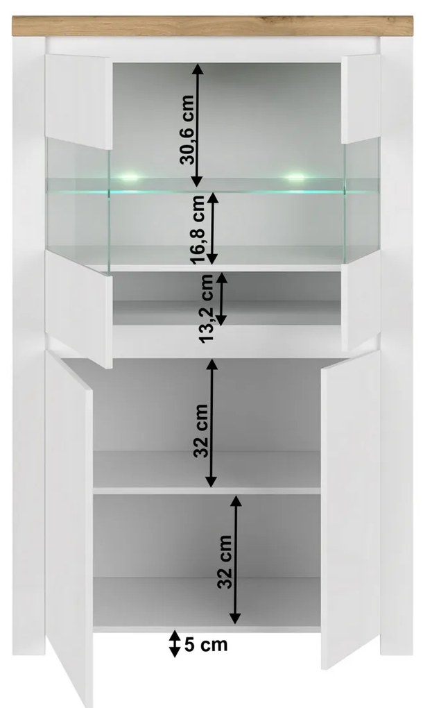 Szafka VILGO 2D2W, błyszczący biały
