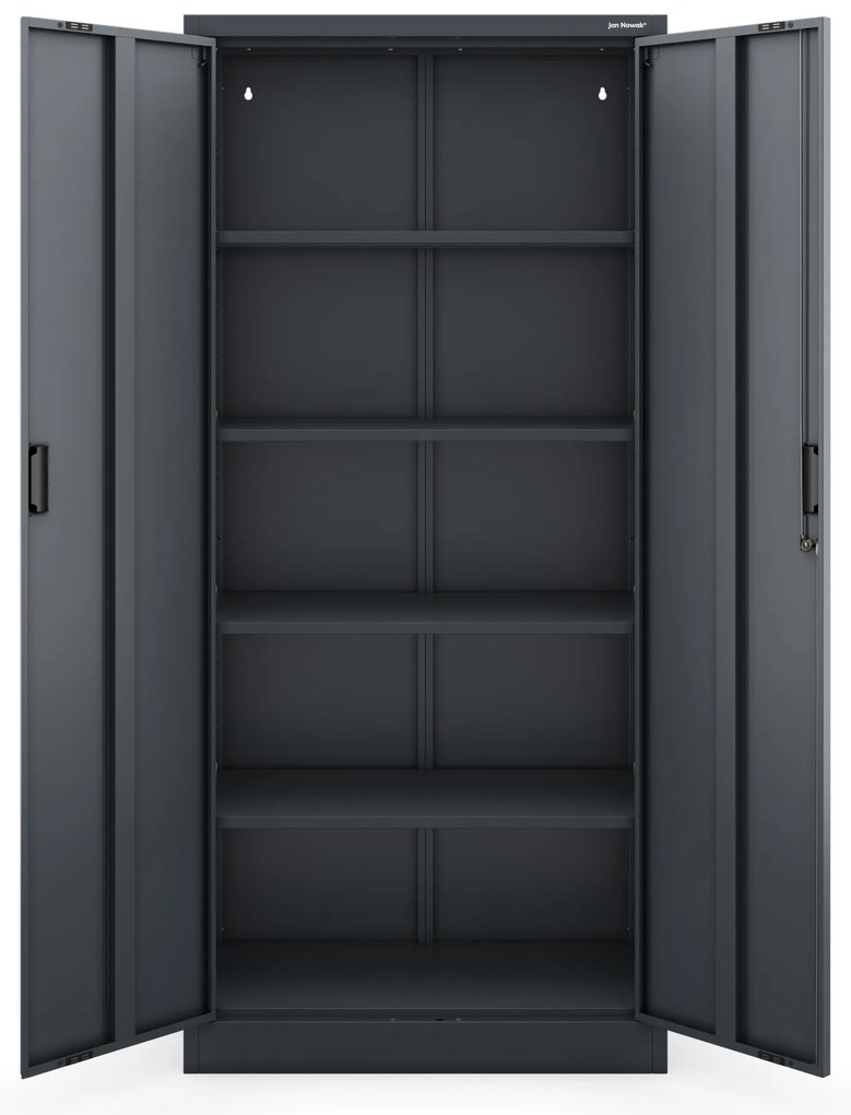 Szafa metalowa biurowa z 4 półkami antracytowa, 1750x800x400 mm: JAN Compact