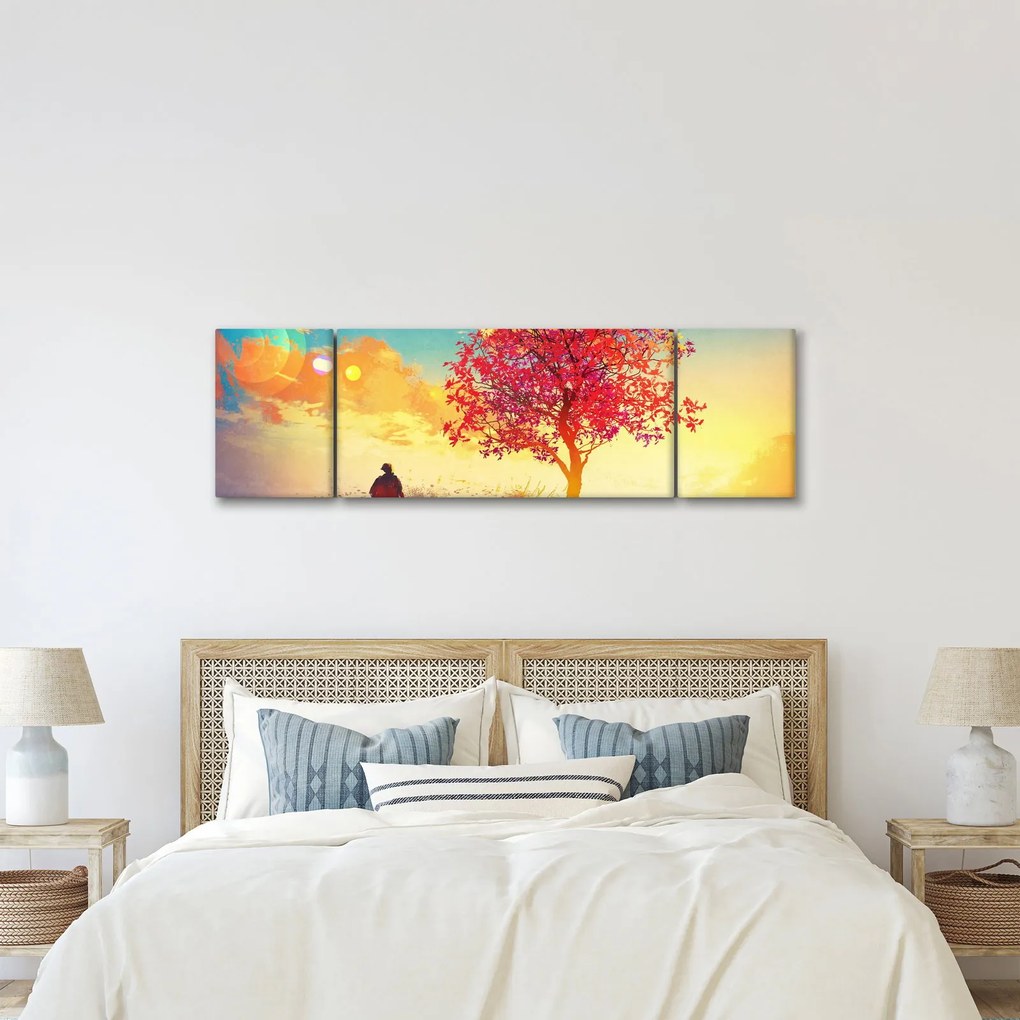 Obraz drzewa na wzgórzu (170x50 cm)