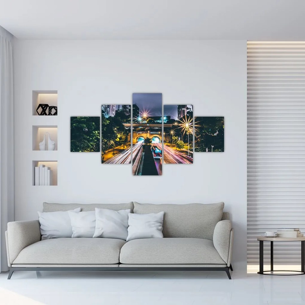 Obraz miasta nocą (125x70 cm)