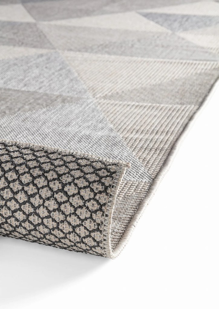 Dywan zewnętrzny Finn Trójkąty jasny szary 160 cm x 220 cm