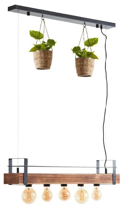 Brilliant - Żyrandol na lince BANKWOOD 5xE27/28W/230V topola