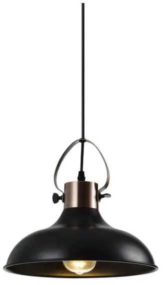 Czarna lampa wisząca z metalowym kloszem Mees – GTV