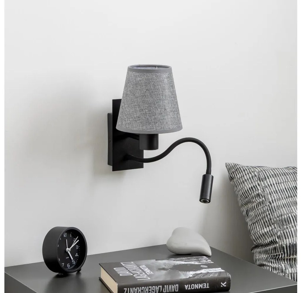 Brilagi - LED Kinkiet NUBILA 1xE27/25W/230V + LED/3W czarny/szary