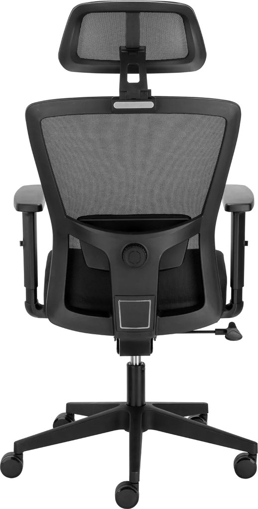 Fotel biurowy siatkowy Olimpus z regulowanym lędźwiem, zgodny z normą BHP
