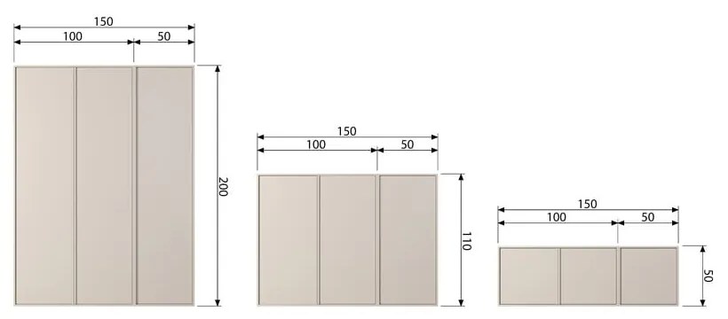 Kremowa szafa modułowa z litego drewna sosnowego 100x200 cm Daily – vtwonen