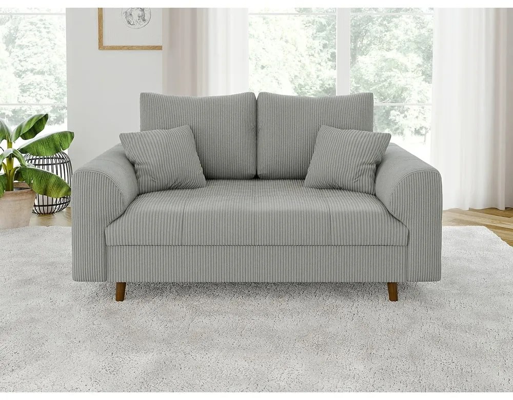 Jasnoszara sztruksowa sofa 150 cm Ariella – Ropez