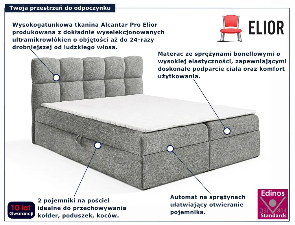 Szare lóżko kontynentalne 5 rozmiarów D5-E13