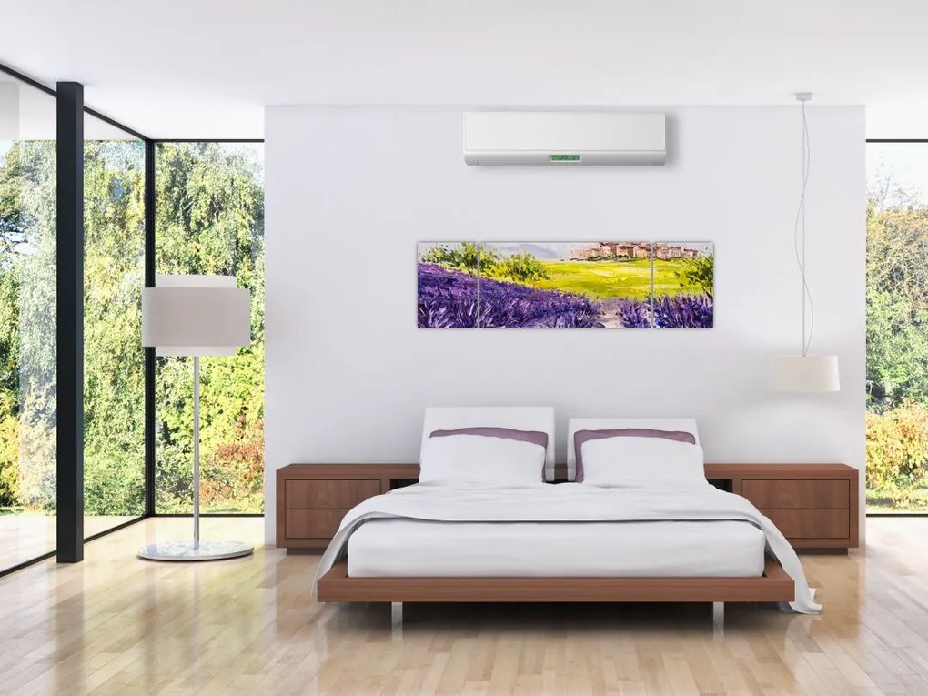 Obraz - Prowansja, Francja, malarstwo olejne (170x50 cm)