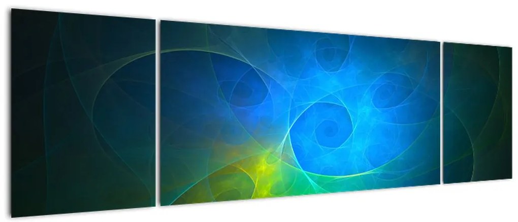 Obraz niebieskiej abstrakcji (170x50 cm)