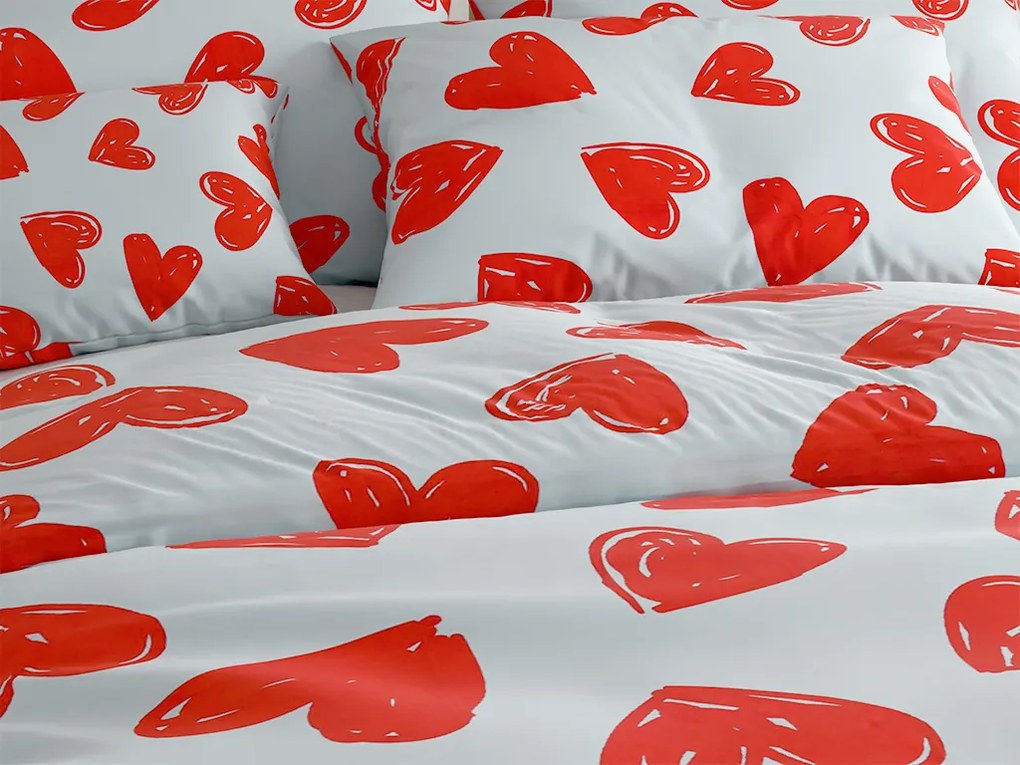 PrzytulneMieszkanie.pl PrzytulneMieszkanie.pl Bawełniana pościel WARM HEART jasnoniebieska Rozmiar pościeli: 70 x 90 cm | 140 x 220 cm