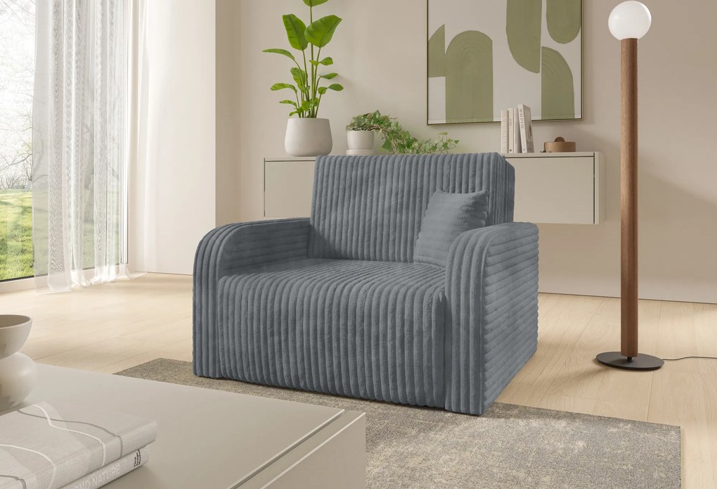 Fotel jednoosobowy Amerykanka rozkładany z funkcją spania Peri gruby sztruks