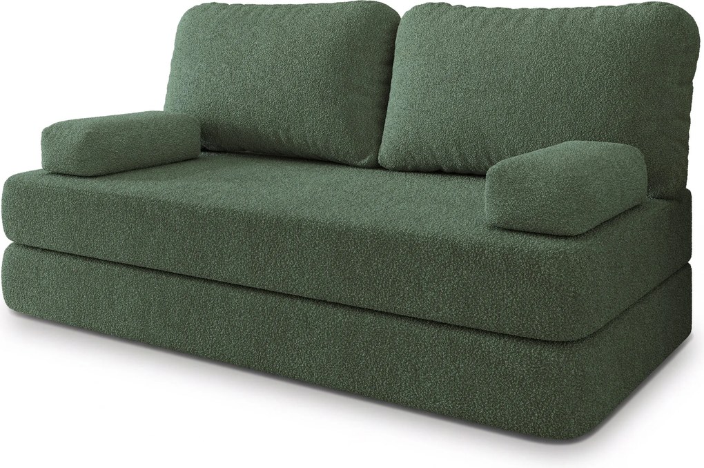 Masseno Sofa piankowa NIKSI z funkcją spania, Kanapa z pianki do salonu, Bezmontażowa, Tkanina bucle – Zielony QUELLE 37