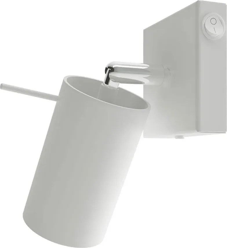 Biały ruchomy kinkiet tuba z włącznikiem - S754 P9-T13