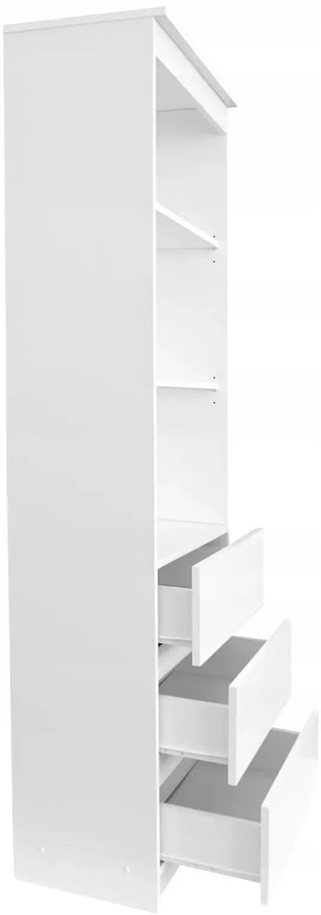 Biały minimalistyczny regał z szufladami W4-P69