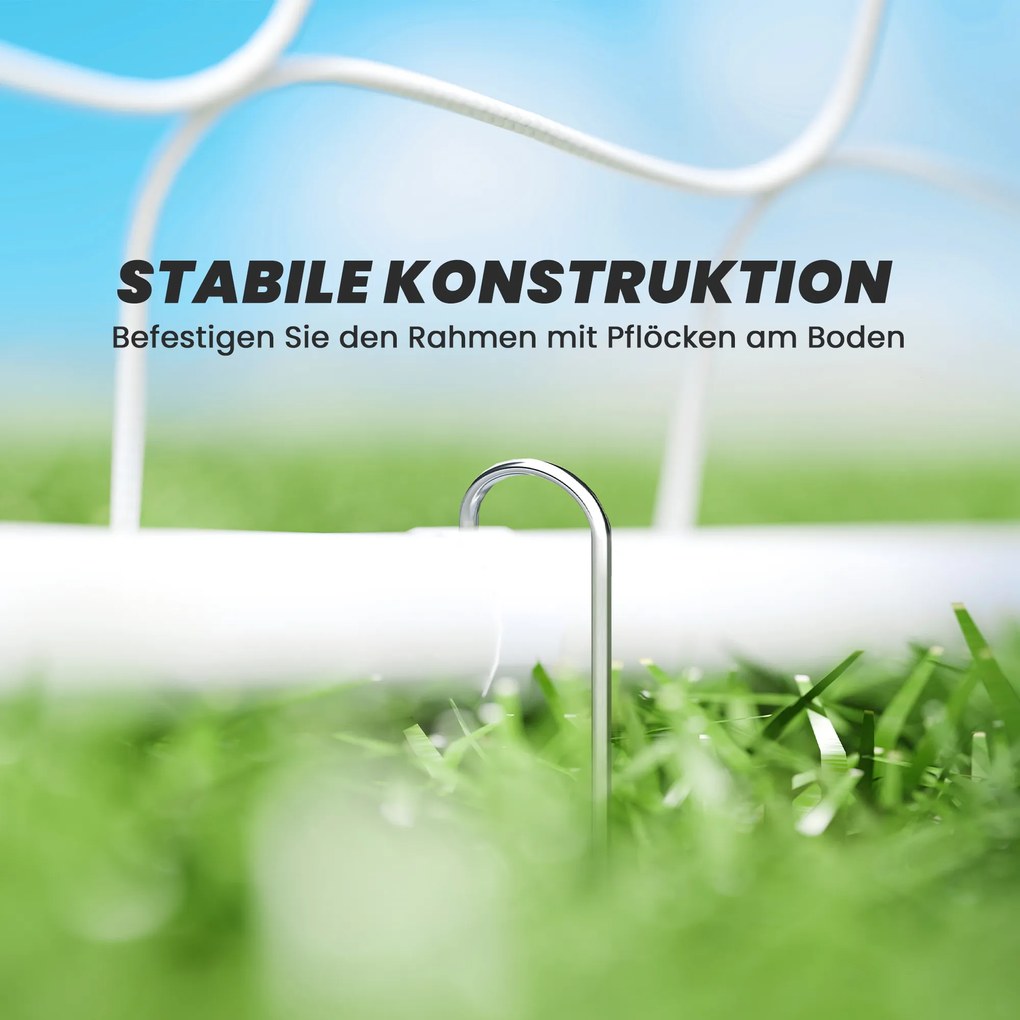 HOMCOM Bramka piłkarska dla dzieci, oznaczenie celu, amortyzujące tuleje, ogród, 186x123cm, biały