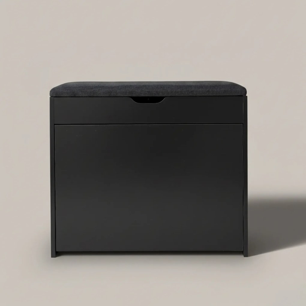 Szafka na buty z siedziskiem i wysuwanymi półkami VAULT, 57 x 30 x 53 cm