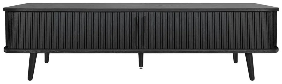 Czarna szafka pod TV w dekorze dębu 178x50x40 cm Rove – Woodman