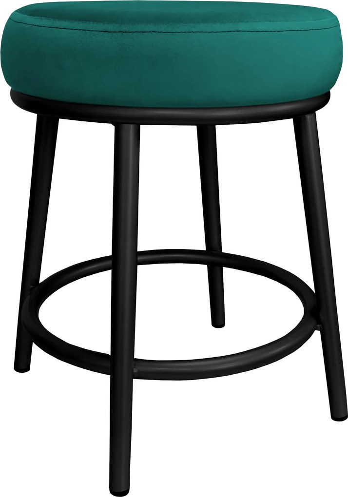 Taboret Ben tkanina Welur stelaż metalowy STOŁEK LOFT : Kolor Stelaża - Czarny , Kolor tkaniny - VELVET - MG20, Typ tkaniny - Velvet