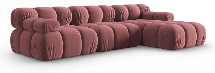 Różowa aksamitna sofa 285 cm Bellis – Micadoni Home