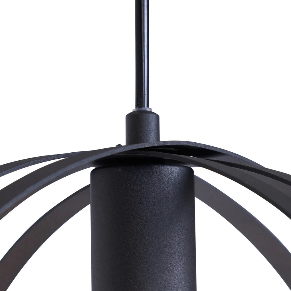 Smart hanglamp zwart rond 3-lichts incl. Wifi G95 - Indu