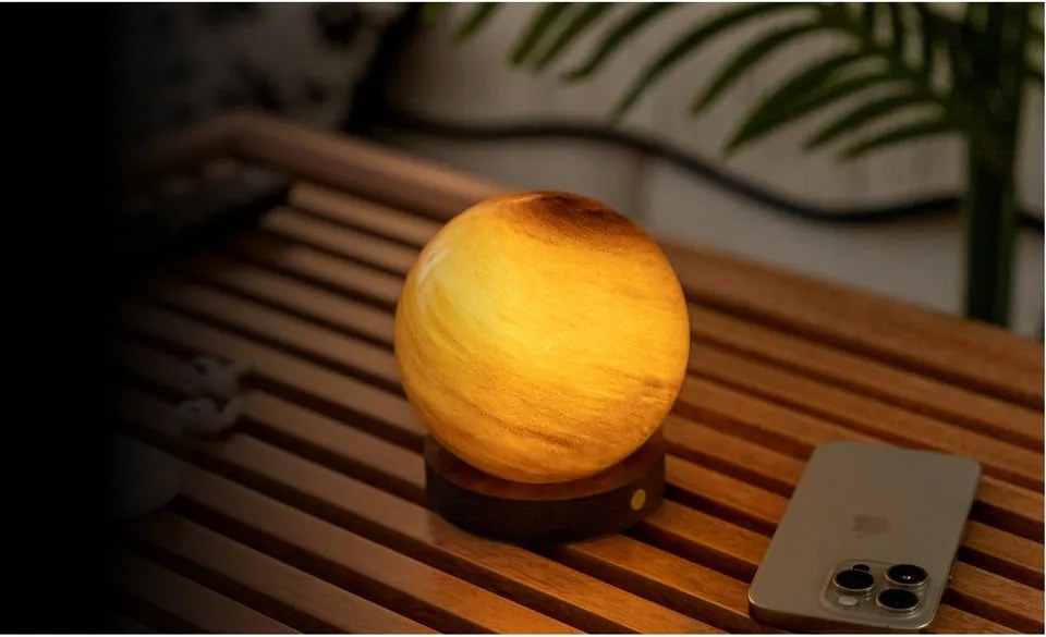 Ciemnobrązowa dekoracja świetlna na USB ø 8 cm Sand Storm – Gingko