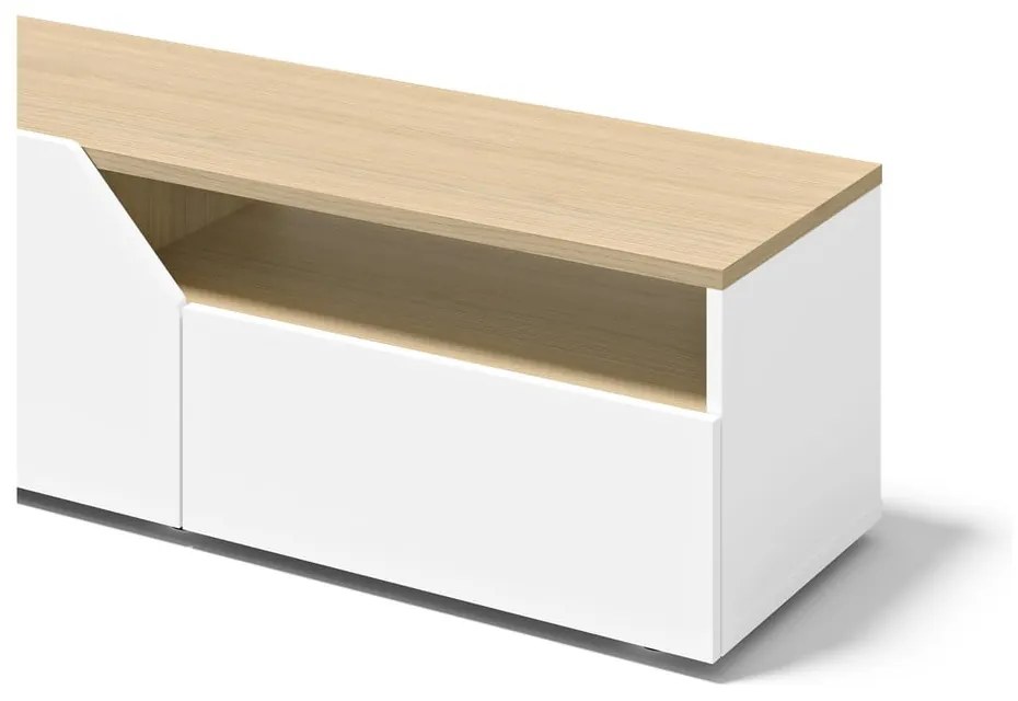 Biała szafka pod TV w dekorze dębu 180x38 cm Verone – TemaHome