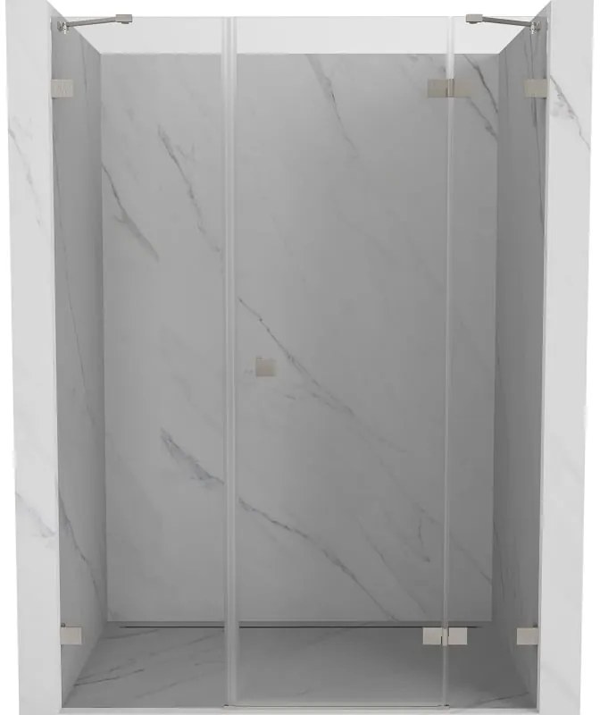 Mexen Lunar drzwi prysznicowe uchylne prawe 155 cm, transparent, nikiel szczotkowany - 834S-155-050-97-00-P