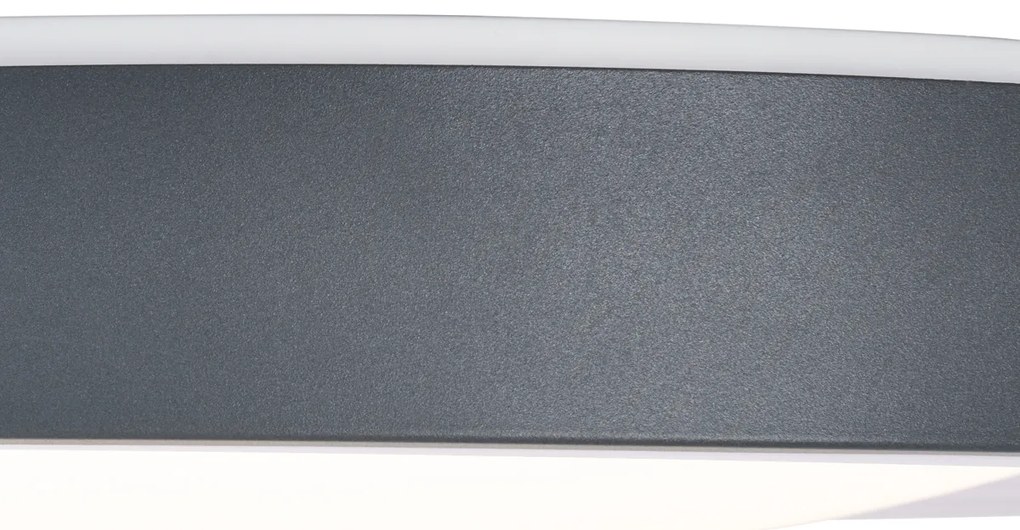 Nowoczesna lampa sufitowa szara z białym 48 cm z LED z możliwością ściemniania RGB - Kanton