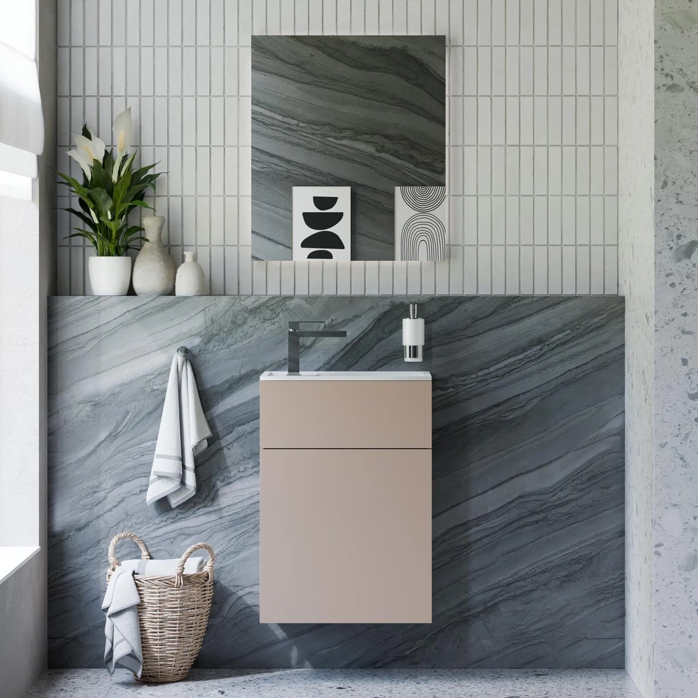 Badmöbel-Set KONDA 50 cm mit Mineralguss Waschbecken