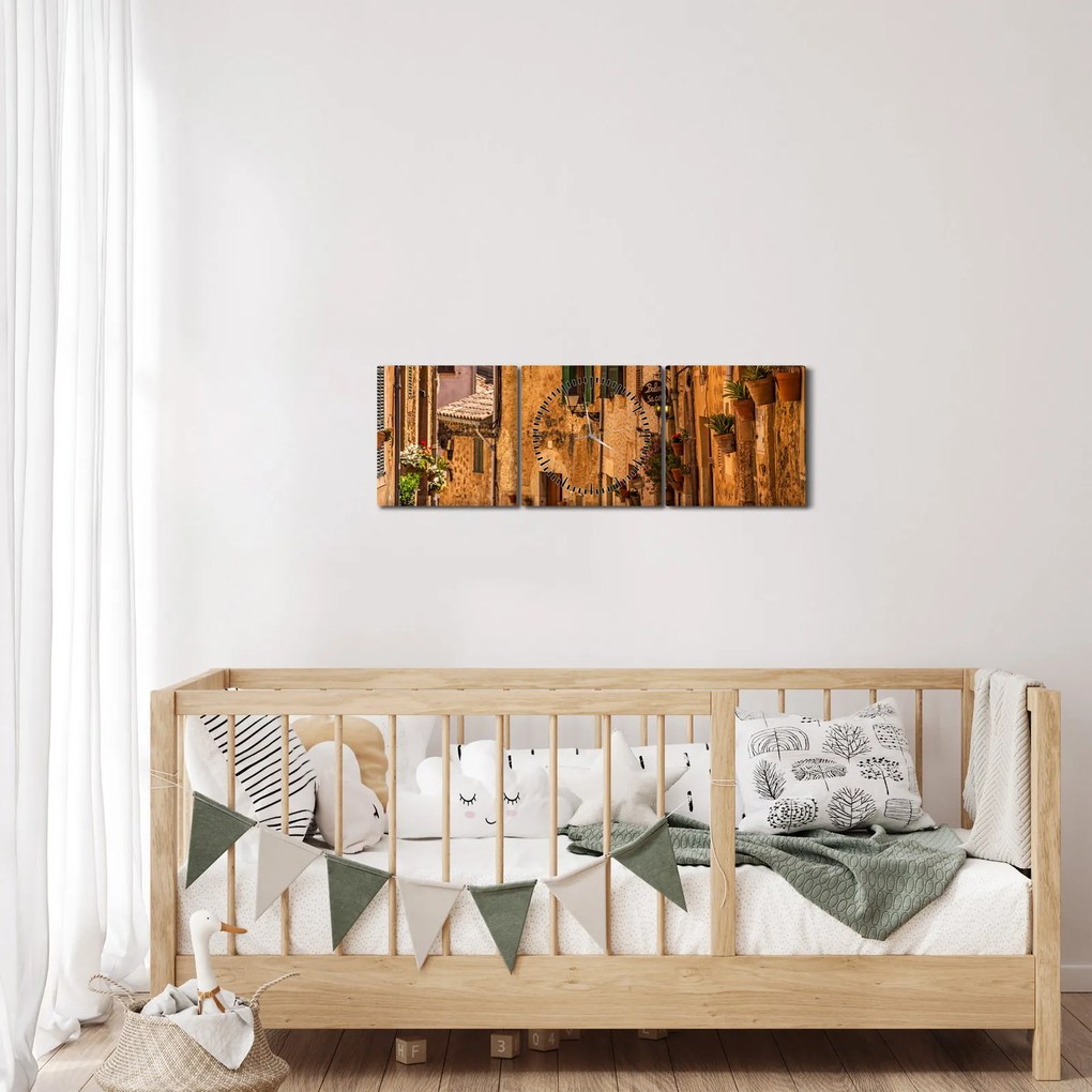 Obraz - Hiszpańska Ulica (z zegarem) (90x30 cm)