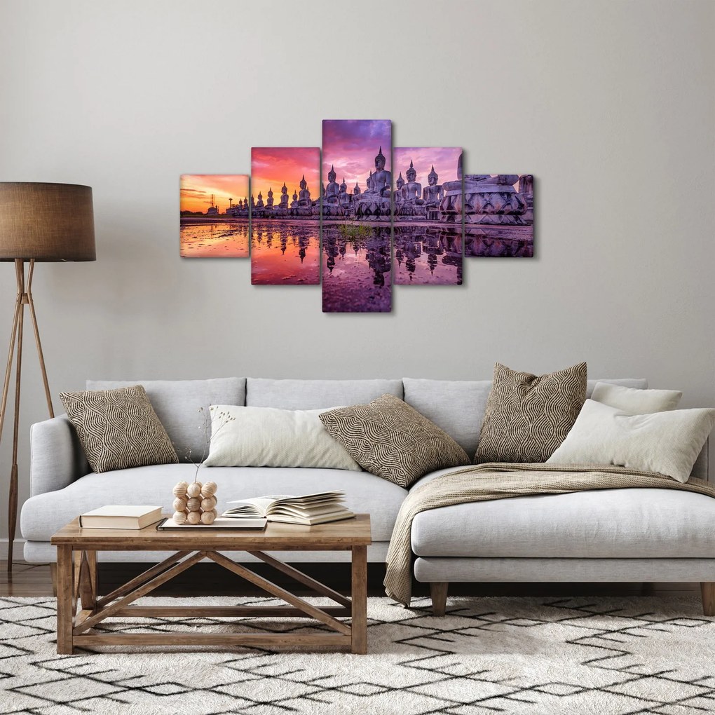 Obraz - Budda podczas zachodu słońca (125x70 cm)