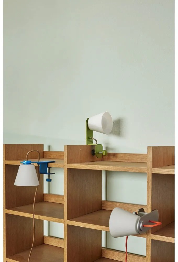 Szara lampa stołowa ze szklanym kloszem (wysokość 23 cm) Lure – Hübsch