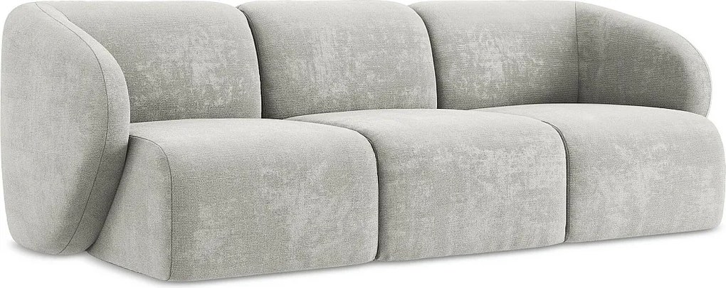 3-osobowa kanapa modułowa - z tkaniny szenilowej - jasny szary - LANI