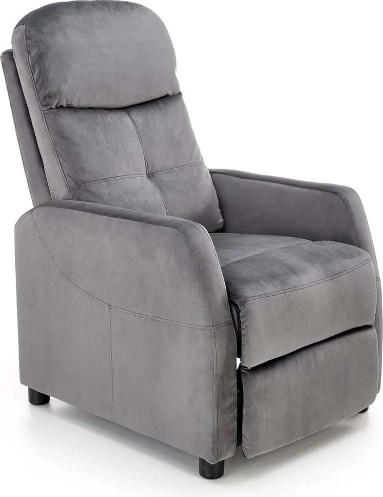 Rozkładany fotel wypoczynkowy z tkaniny velvet Felipe 2