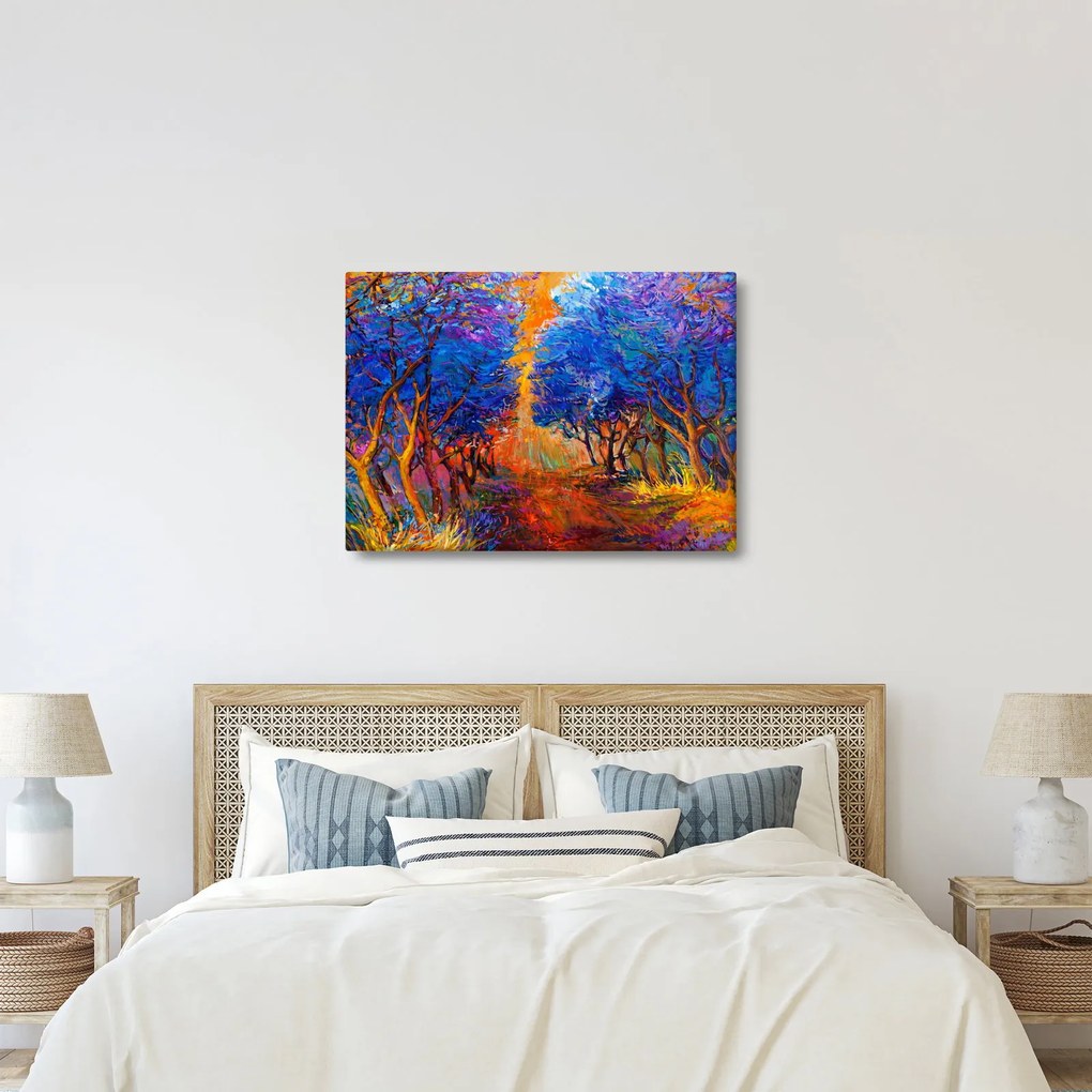 Obraz - Jesienne korony drzew, nowoczesny impresjonizm (70x50 cm)