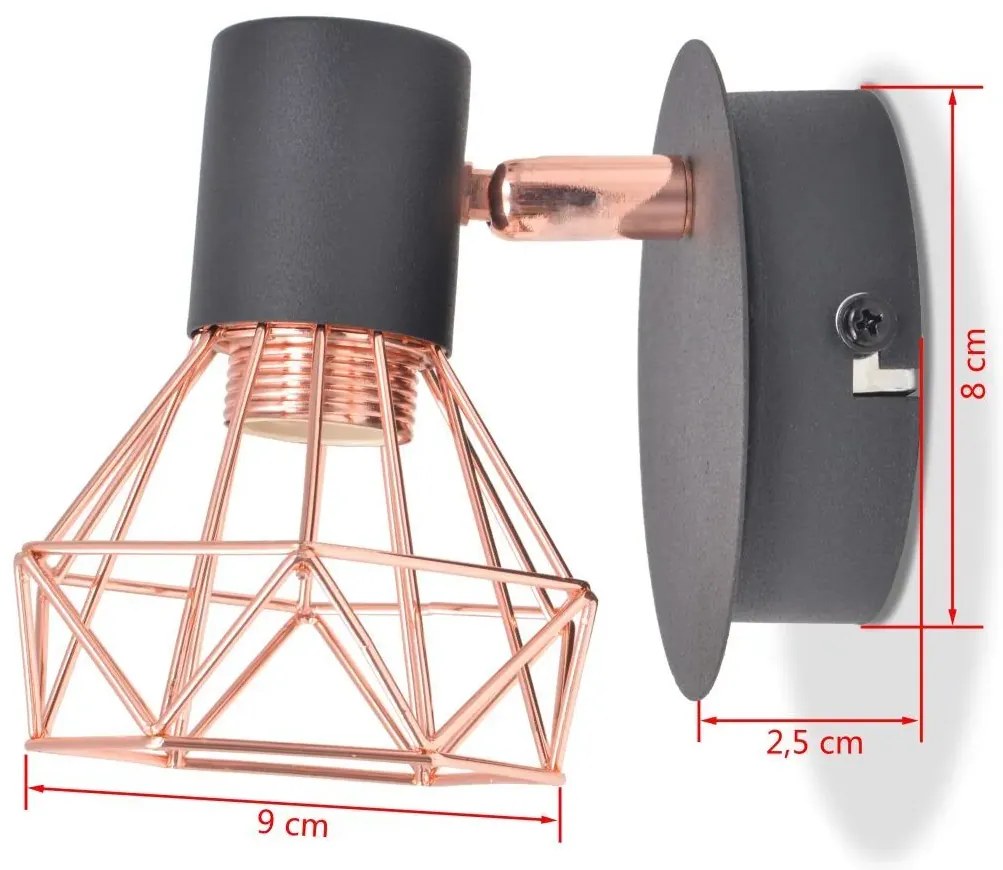 Miedziane kinkiety LED 2 sztuki loft W1-G72
