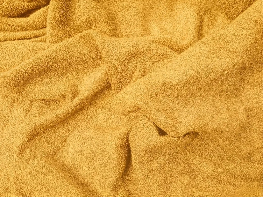 PrzytulneMieszkanie.pl Frotte prześcieradło PREMIUM żółtopomarańczowe 90x200 cm