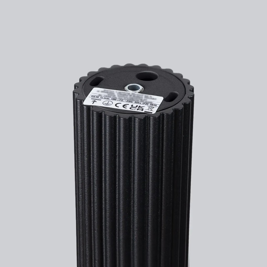 Plafon KARBON 60 czarny ryflowany SOLLUX  LIGHTING