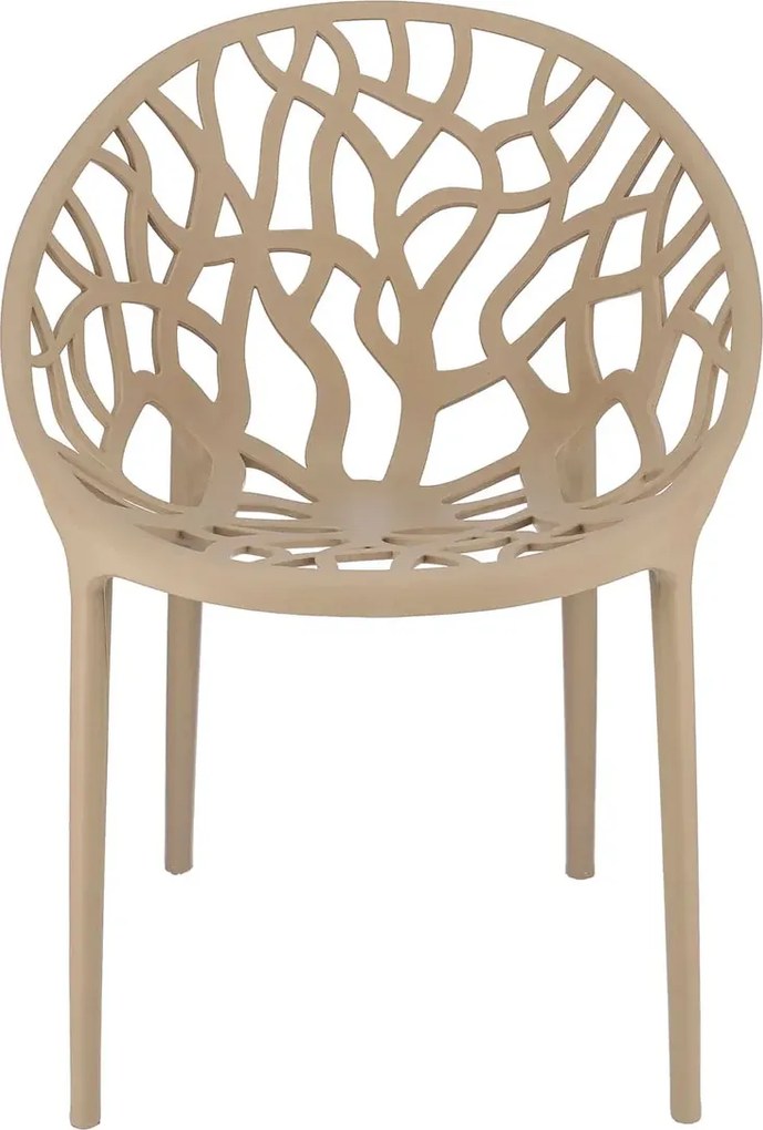 Beżowe nowoczesne krzesło ażurowe D9-T53