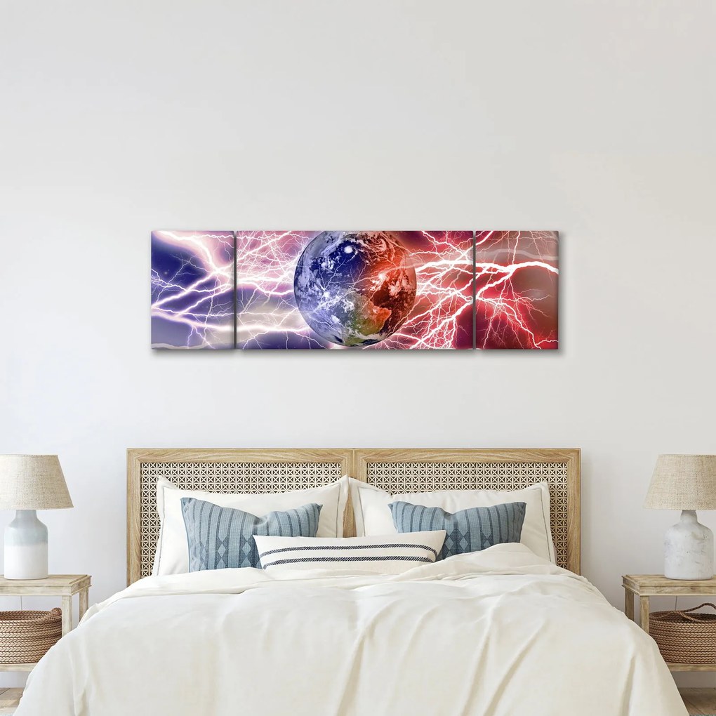 Obraz - Kula ziemska pod prądem (170x50 cm)