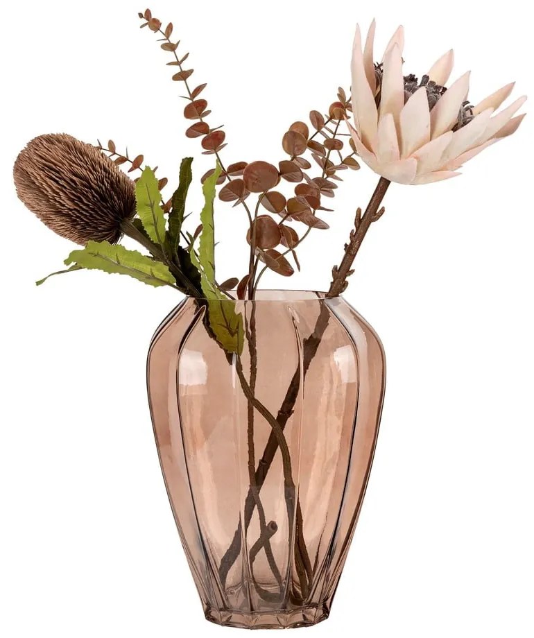 Brązowy szklany wazon (wysokość 29 cm) – House Nordic