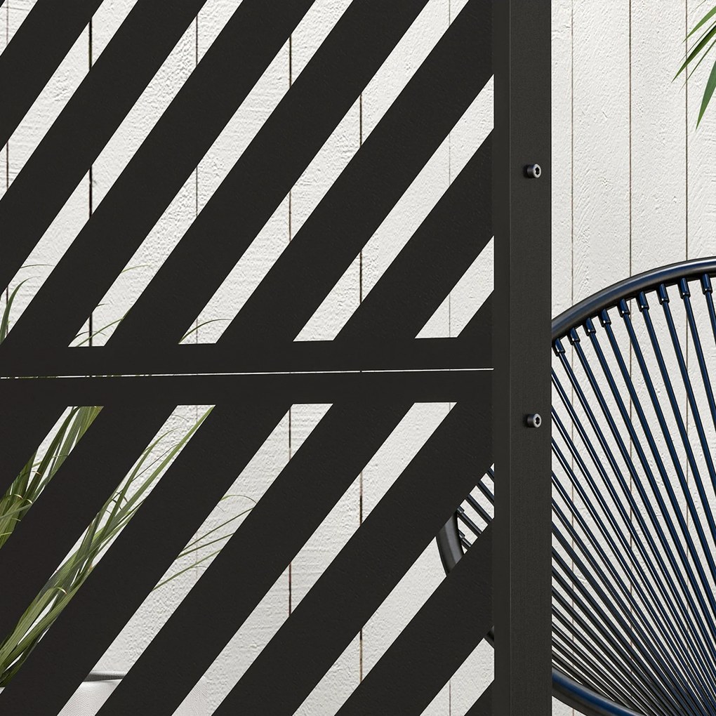 Outsunny Osłona Ogrodowa Geometria Ogrodu, Metal, 122 x 45 x 198 cm, Czarny