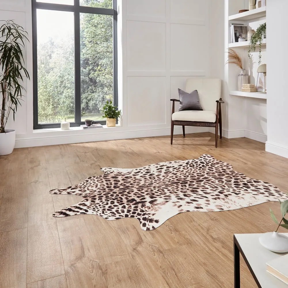 Brązowo-beżowy dywan 155x130 cm Faux Leopard – Think Rugs